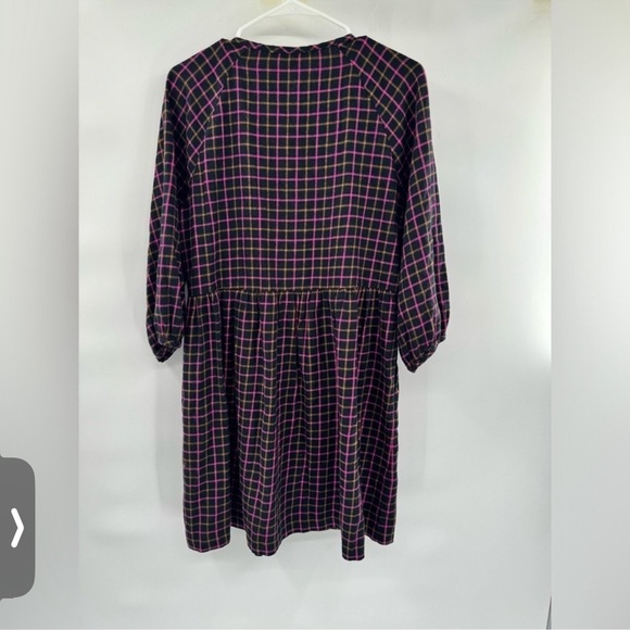 Madewell plaid flannel raglan babydoll dress half sleeve size 2 - Picture 13 of 13